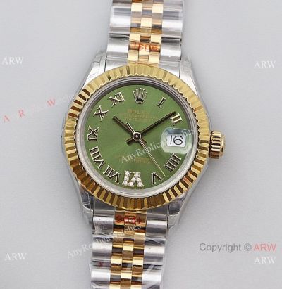 (TWS) AAA Replica Rolex Datejust I Olive Green Dial VI Diamond 28mm